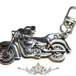 Motoros - Biker Kulcstartó, forgó kerekekkel. Medál, . fém kulcstartó fotó