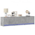 betonszürke szerelt fa TV-szekrény LED-ekkel 165 x 34 x 50 cm fotó