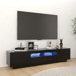 fekete TV-szekrény LED-lámpákkal 180 x 35 x 40 cm fotó