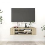 sonoma tölgy színű szerelt fa függő TV-szekrény 100x30x26, 5 cm fotó