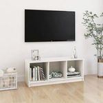 fehér tömör fenyőfa TV-szekrény 104 x 33 x 41 cm fotó