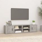 2 db betonszürke szerelt fa TV-szekrény 80x31, 5x36 cm fotó