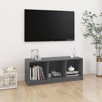 szürke tömör fenyőfa TV-szekrény 104 x 33 x 41 cm fotó