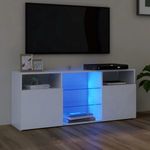 fehér TV-szekrény LED lámpákkal 120 x 30 x 50 cm fotó