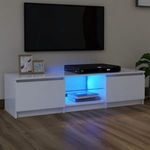 fehér TV-szekrény LED lámpákkal 140 x 40 x 35, 5 cm fotó