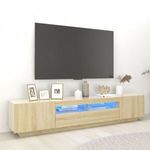 sonoma tölgy színű TV-szekrény LED-lámpákkal 200 x 35 x 40 cm fotó