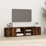 2 db füstös tölgy színű szerelt fa TV-szekrény 80x31, 5x36 cm fotó