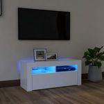 fehér TV-szekrény LED-lámpákkal 90 x 35 x 40 cm fotó