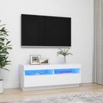fehér TV-szekrény LED-világítással 100 x 35 x 40 cm fotó