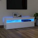 magasfényű fehér TV-szekrény LED-lámpákkal 120 x 35 x 40 cm fotó