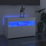 2 db magasfényű fehér TV-szekrény LED-lámpákkal 60 x 35 x 40 cm fotó