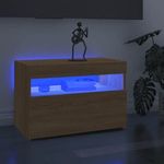 sonoma tölgy színű TV-szekrény LED-lámpákkal 60 x 35 x 40 cm fotó