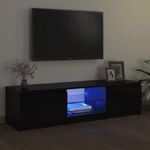 fekete TV-szekrény LED lámpákkal 140 x 40 x 35, 5 cm fotó