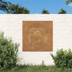 Buddha fej mintás corten acél kerti faldísz 105 x 55 cm fotó