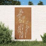 bambuszmintás corten acél kerti faldísz 105 x 55 cm fotó