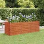 rozsda színű corten acél kerti magaságyás 240 x 80 x 77 cm fotó