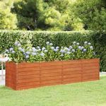 rozsda színű corten acél kerti magaságyás 320 x 80 x 77 cm fotó