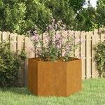 rozsda színű corten acél növénytartó 60 x 60 x 45 cm fotó