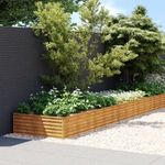 corten acél kerti magaságyás 1150x100x36 cm fotó