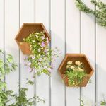 2 db rozsda színű corten acél fali növénytartó 30 x 10 x 25 cm fotó