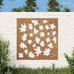 juharlevél mintás corten acél kerti faldísz 55x55 cm fotó