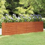rozsda színű corten acél kerti magaságyás 320 x 40 x 77 cm fotó