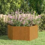 rozsda színű corten acél növénytartó 90 x 90 x 45 cm fotó