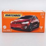 Tesla Model X 1: 64 Matchbox piros D fotó