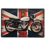 Vintage Dekor Fémtábla, dombornyomott, 'Best of British' felirat és BSA Gold Star Motor... fotó