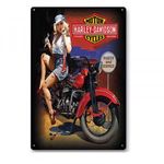 Vintage Dekor Fémtábla, dombornyomott, 'HARLEY-DAVIDSON MOTOR CYCLE' felirat, retro han... fotó
