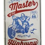 Vintage Dekor Fémtábla, dombornyomott, 'Master of the Highway' felirat, retro hangulatú... fotó