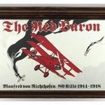1P493 Vörös báró - Richthofen - Fokker repülőgép keretezett tükör 23.5 x 33.5 cm fotó