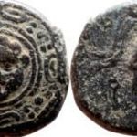 Nagy Sándor Alexander III i.e. 323 Salamis, ókori görög bronz fotó