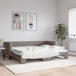 tópszínű kihúzható szövet heverő 80 x 200 cm fotó