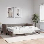 tópszínű kihúzható szövet heverő 90 x 200 cm fotó