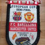 FC Barcelona - Manchester United sportzászló Messi és Ronaldo által dedikálva fotó