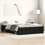 fekete tölgy szerelt fa ágykeret matrac nélkül 135x190 cm fotó