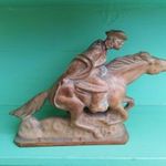 régi kerámia figura csikós gulyás kerámia szobor 1930as évek art deco magyar kerámia sérült Bedő fotó