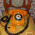 retro régi narancssárga MECHANIKAI MŰVEK CB76MM tárcsás telefon fotó