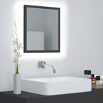 szürke akril LED-es fürdőszobai tükör 40 x 8, 5 x 37 cm fotó