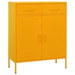 mustársárga acél tárolószekrény 80 x 35 x 101, 5 cm fotó