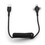 3 az 1-ben USB töltő- és adatkábel - Micro USB, Type-C és Lightning csatlakozó, 30-85 cm fotó