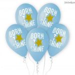 Born to Shine Blue léggömb, lufi 5 db-os 13 inch (33 cm) fotó