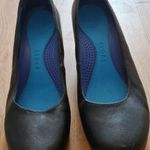 Crocs bőr magastalpú csinos női fekete szandál W7 37-38 bth: 22 cm fotó
