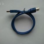 USB hosszabbító kábel apa-apa / dugó-dugó / male-male kék színű 60 cm ÚJ! fotó