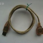 USB hosszabbító kábel anya-apa / aljzat-dugó / female-male 90 cm átlátszó fotó