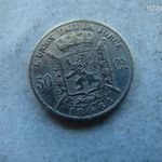 EZÜST BELGA 50 CENTIMES, 1866. 1 DB. 2, 5 GR. fotó
