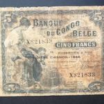 Belga Kongó 5 Francs 1944 VG- fotó
