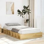 ágykeret matrac nélkül 75x190 cm tömör fa tölgyfa fotó