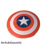 Lego Minifigure, Shield Circular Convex Face with Red and White Concentric Rings, Star in Blue Ci... fotó